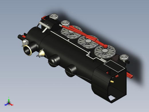 火车机车列车steam-locomotive-353-model-1837-模型格式为 igs