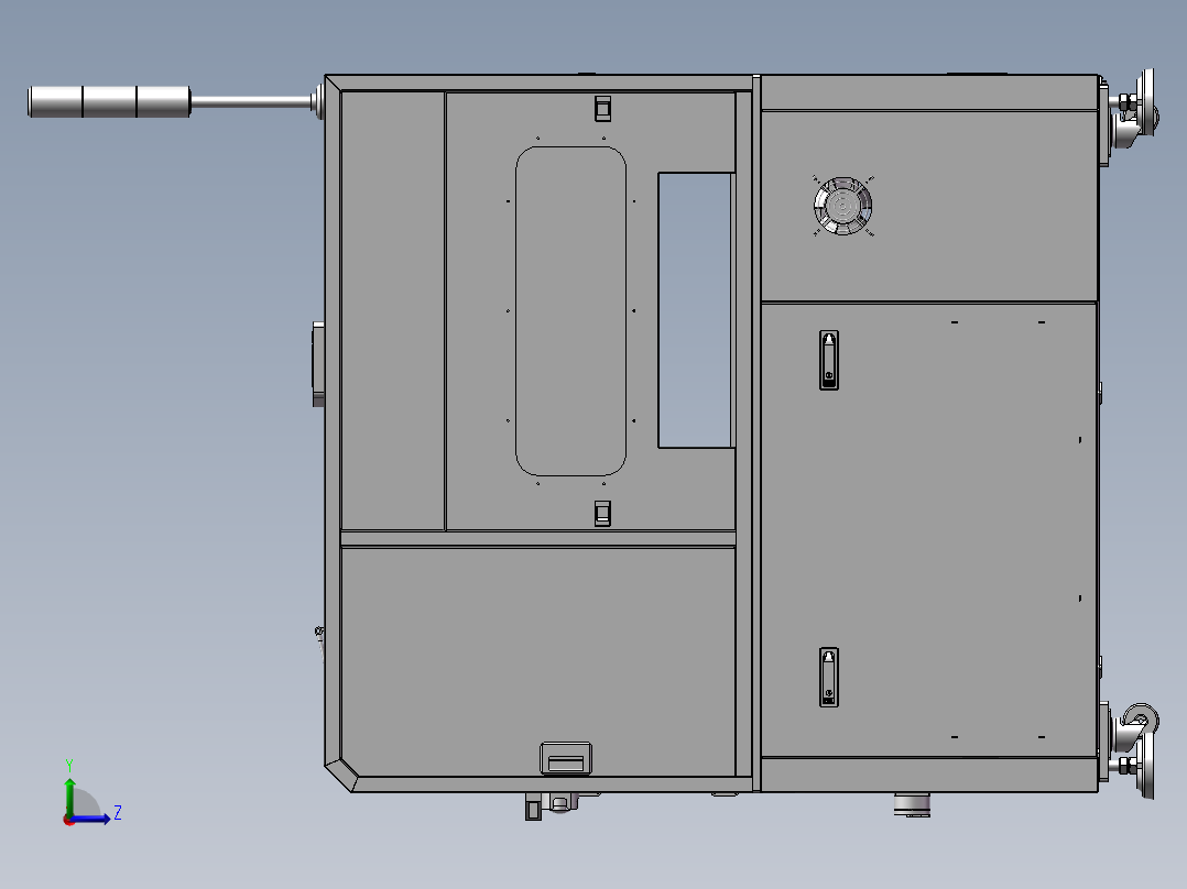 SMT在线式自动贴二维码机（手机PCB板贴条码设备）左视图