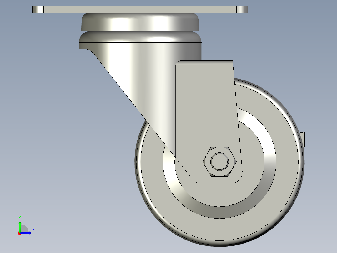 AACBL21-75-P万向脚轮(怡合达)左视图