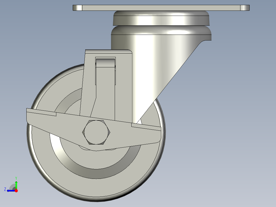 AACBL21-75-P万向脚轮(怡合达)右视图