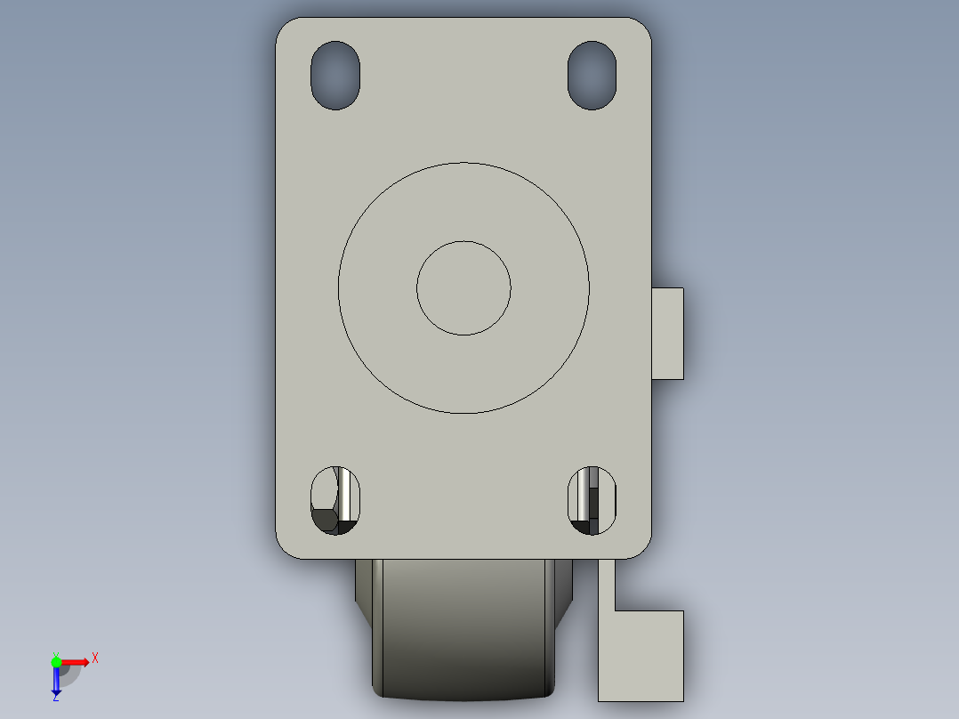 AACBL21-75-P万向脚轮(怡合达)俯视图