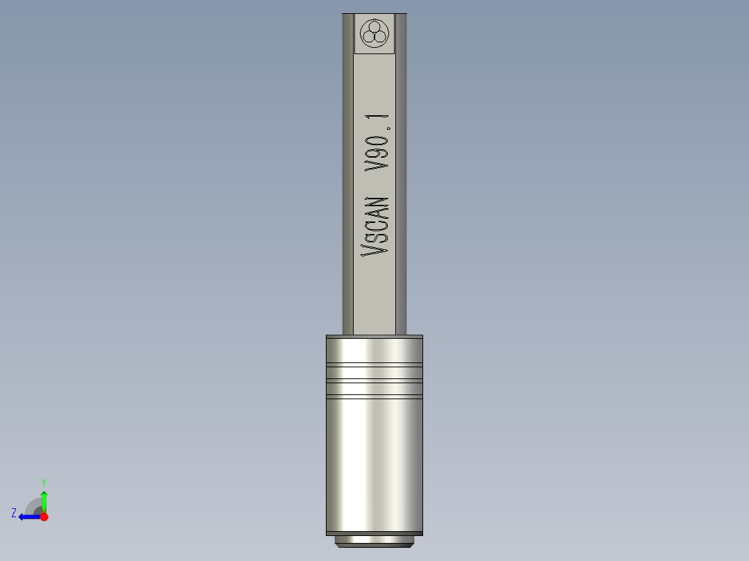 标准三芯垂直式探头右视图