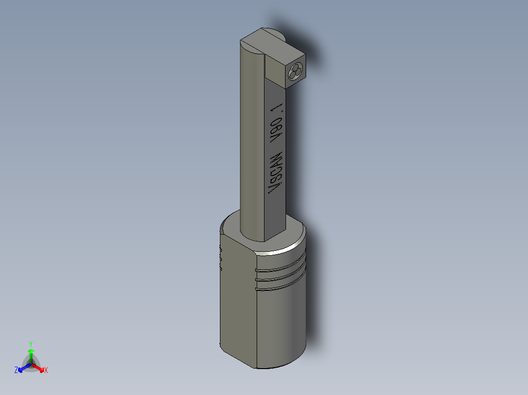 标准三芯垂直式探头正等轴测图