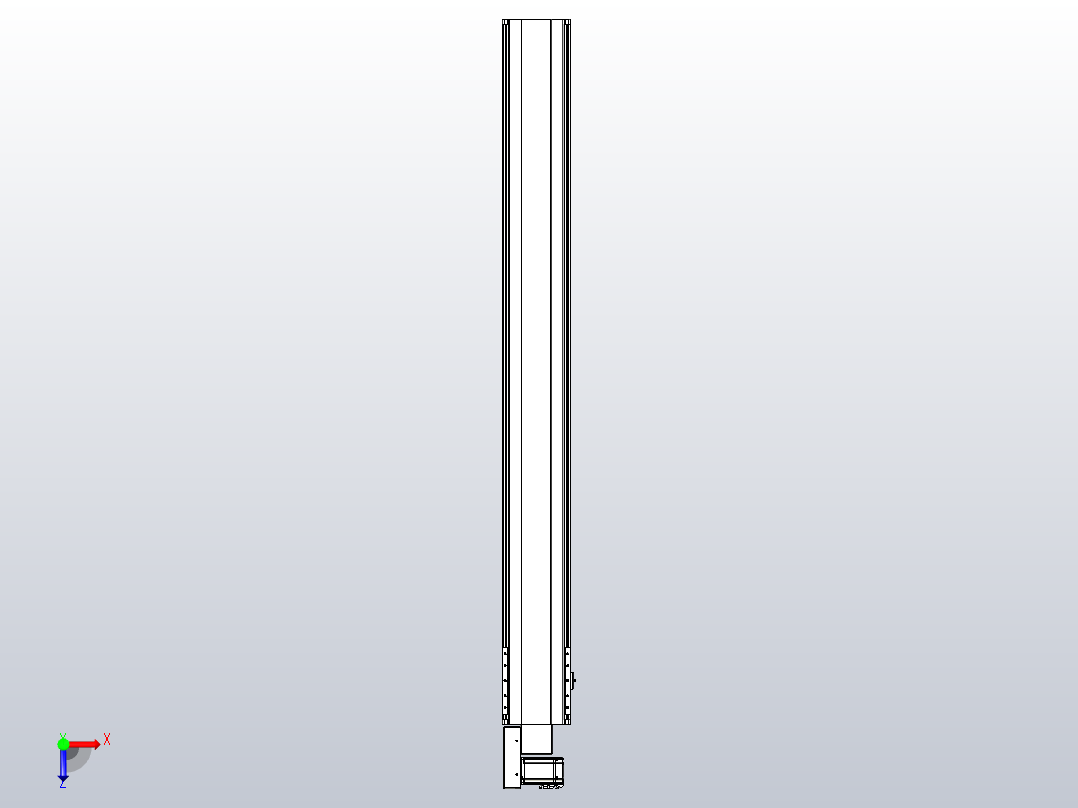 皮带直线轴半封闭可选导轨TPA-HNB-202D-140-L1750-ML-Y-P75-N3俯视图
