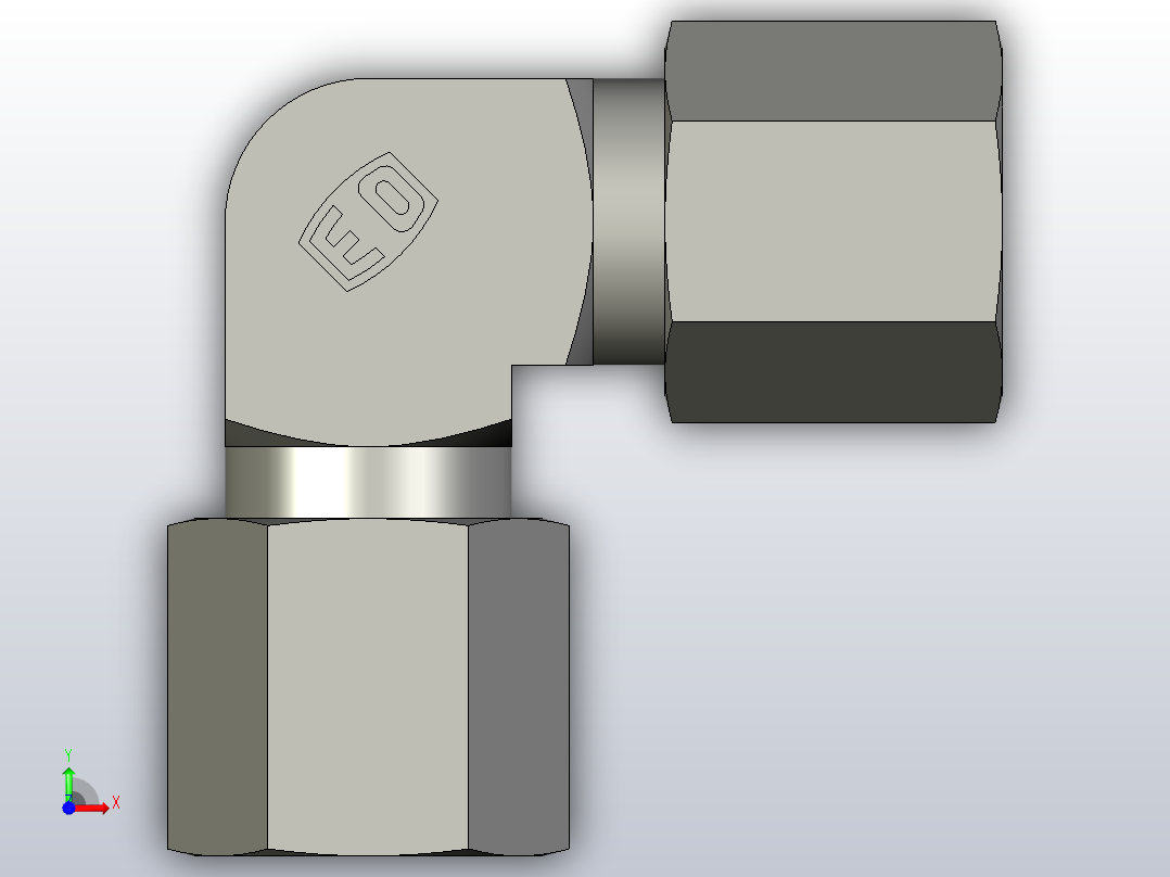 EO管接头弯头W06SMS.stp前视图