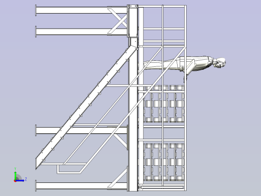 木质托盘存放钢结构平台设计左视缩略图