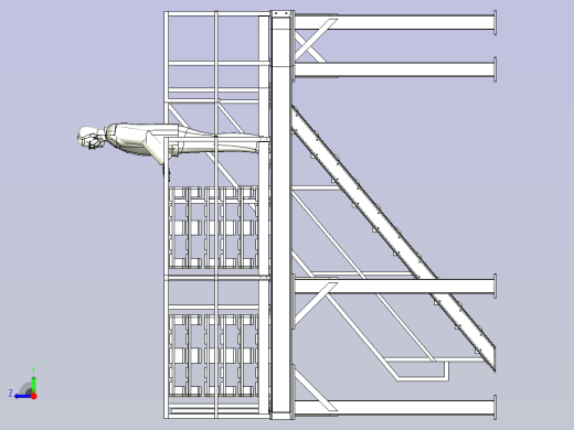 木质托盘存放钢结构平台设计右视缩略图