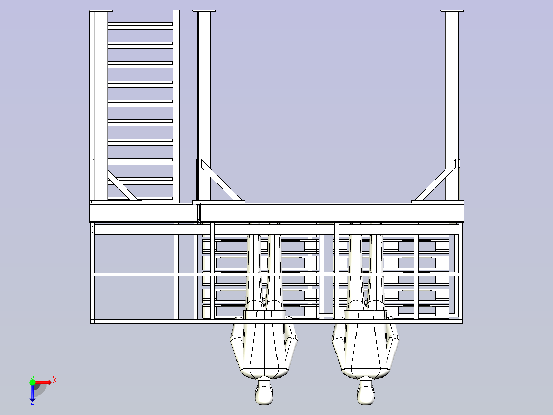 木质托盘存放钢结构平台设计俯视图