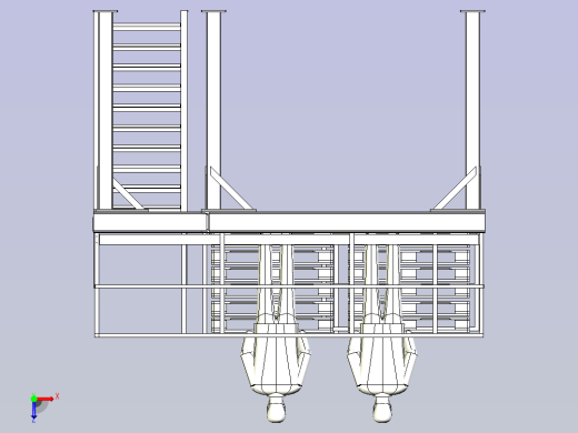 木质托盘存放钢结构平台设计俯视缩略图