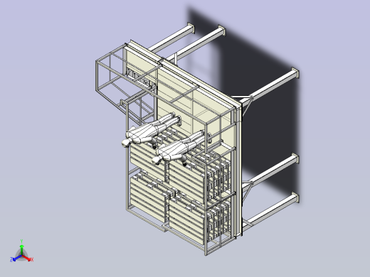 木质托盘存放钢结构平台设计正等轴测缩略图