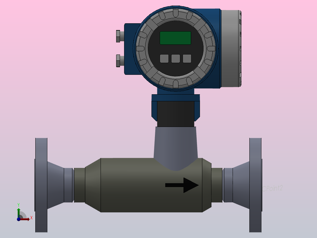 流量变送器2in-300lbProlineT-Mass前视图