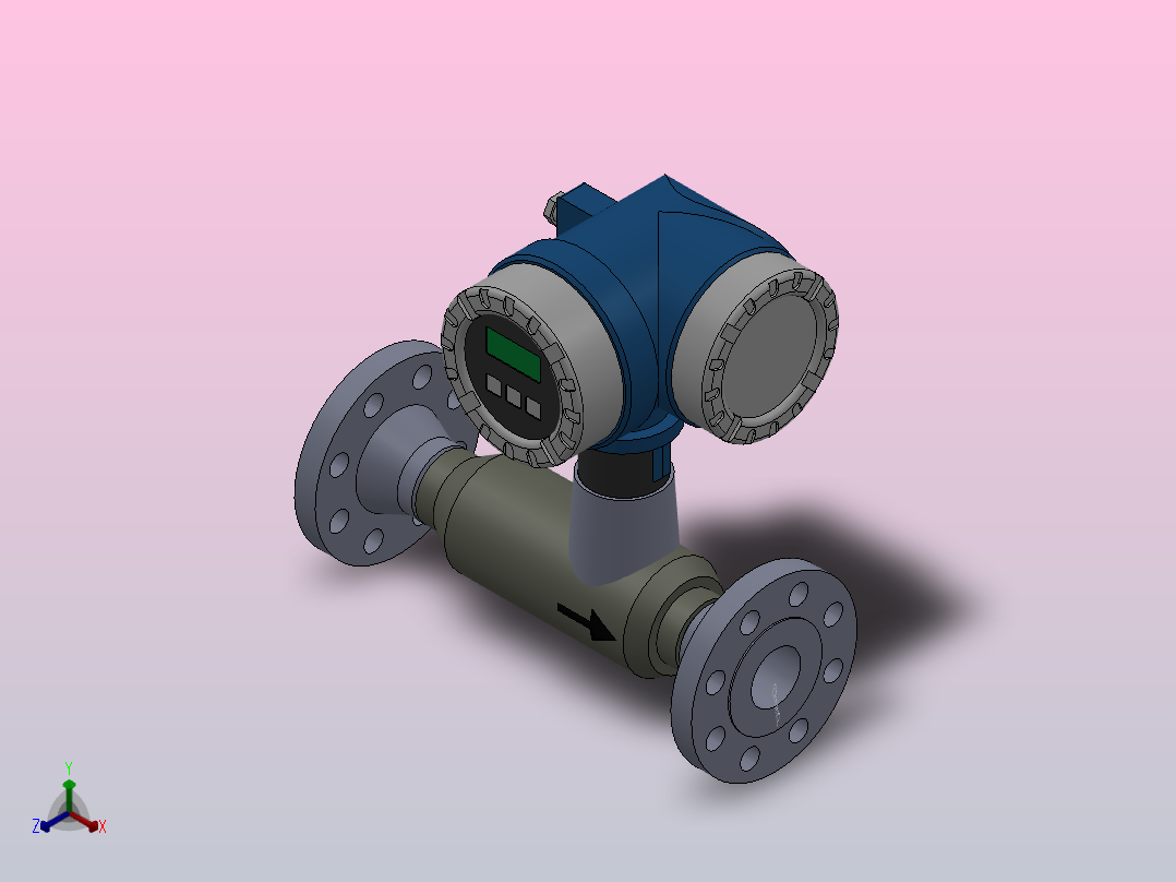 流量变送器2in-300lbProlineT-Mass正等轴测图