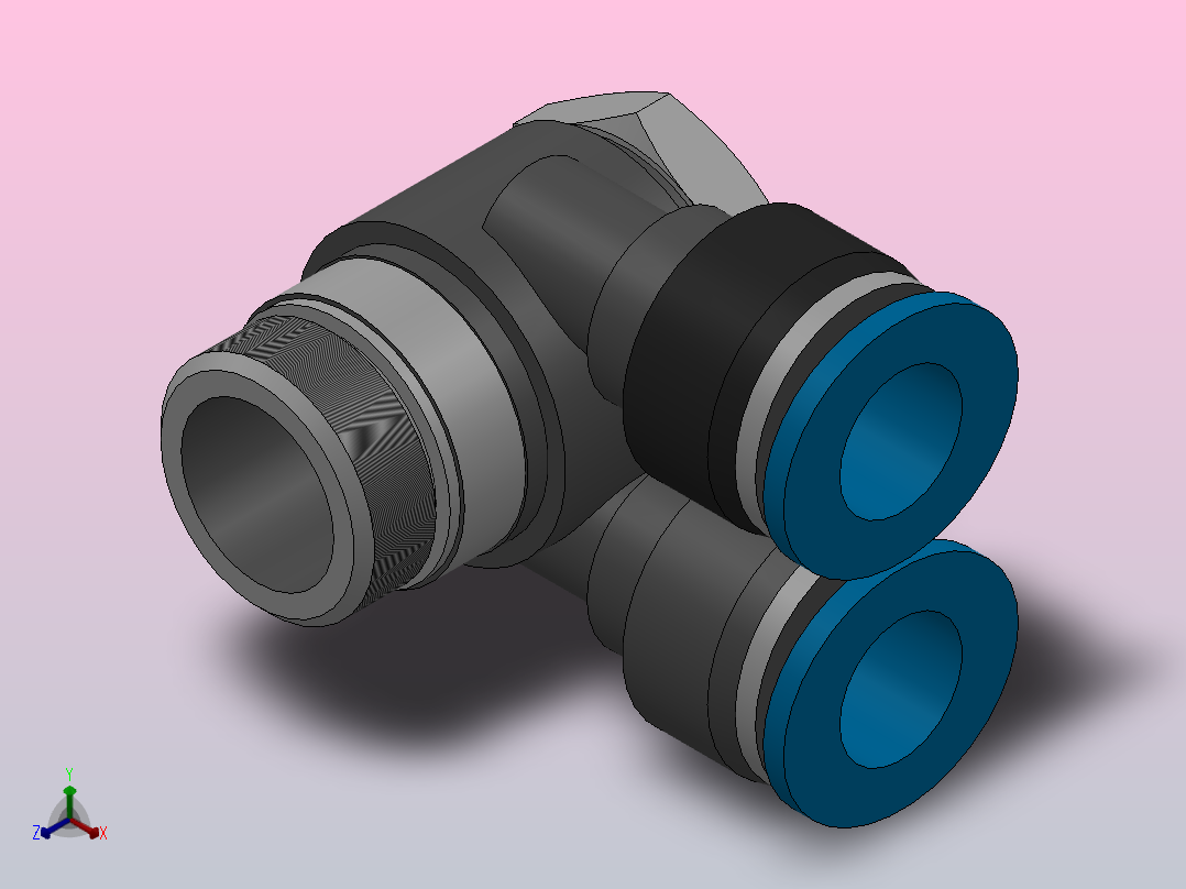 PAF-G双管串联接头-G螺纹[PA12-G04]主视图