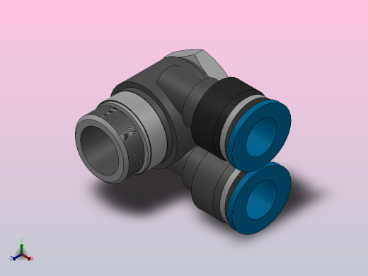 PAF-G双管串联接头-G螺纹[PA12-G04]正等轴测缩略图