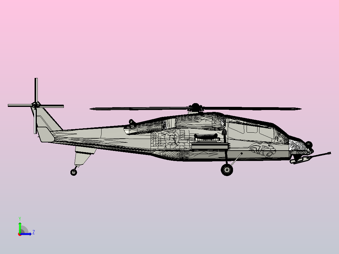 hal-light-combat-helicopter-lch飞机左视图