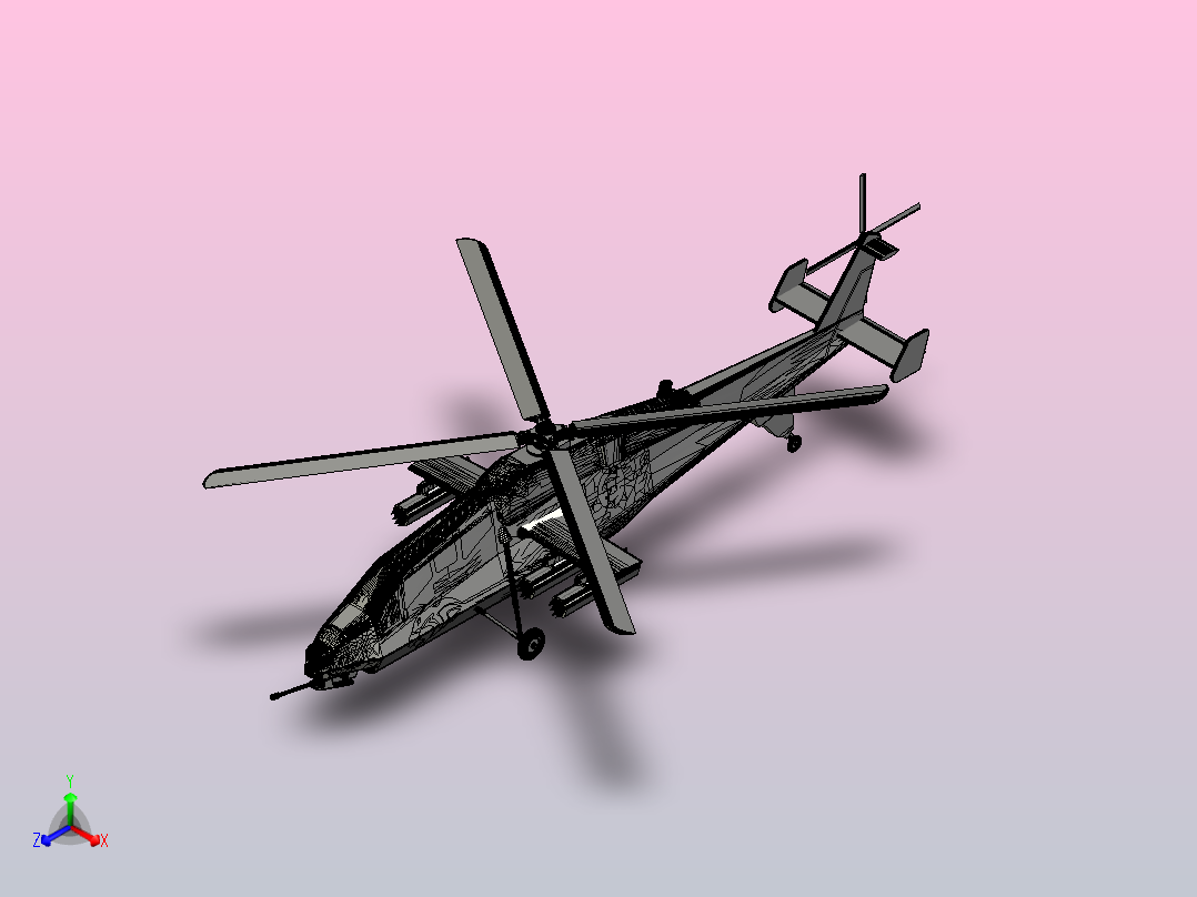 hal-light-combat-helicopter-lch飞机正等轴测图
