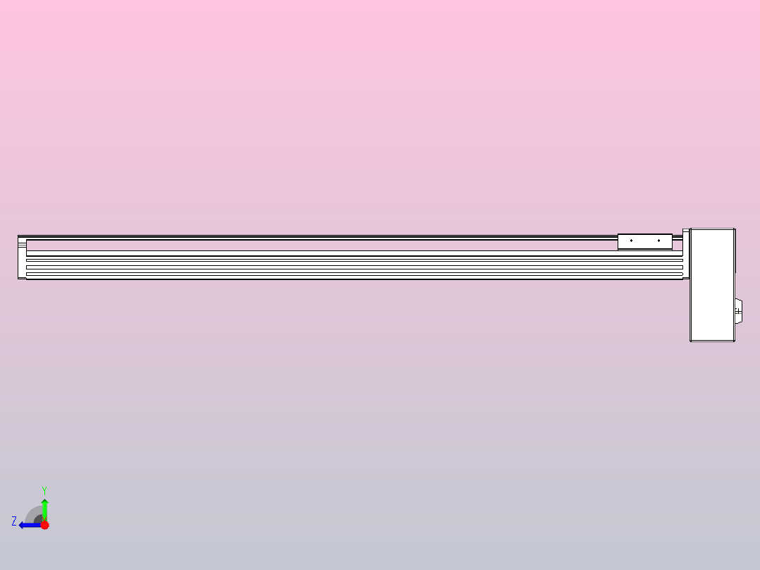 皮带直线轴半封闭可选导轨TPA-HNB-85D-90-L800-LP-Y-P20-N3右视图