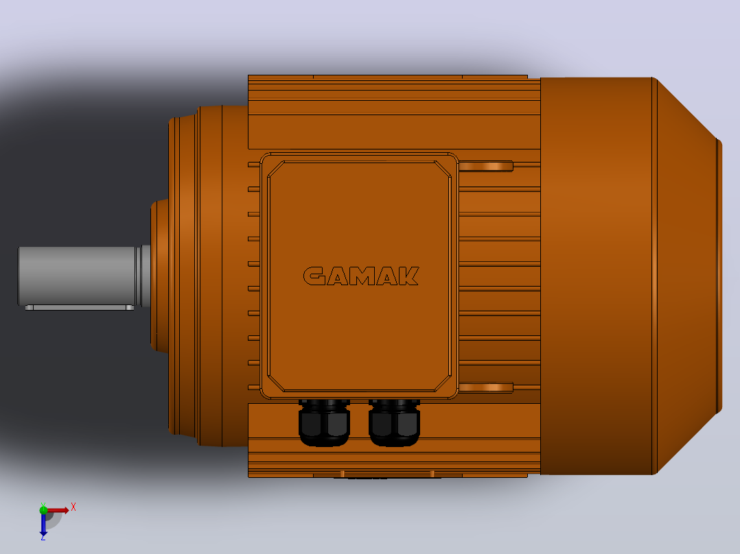 5.5 KW 1500-3000 rpm Gamak 电机俯视图
