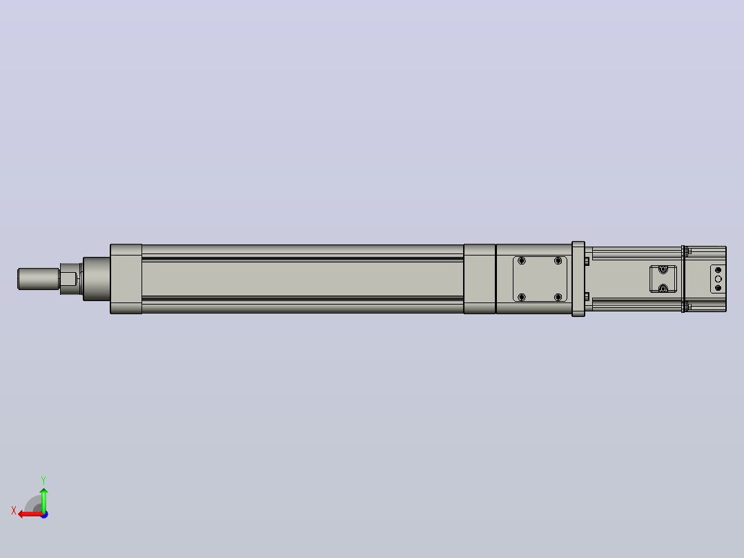 MTE50-200-D-M400W-A-S3 MTE50电动缸 最大负载100kg 最大推力1280N 400W电机直接安装后视图