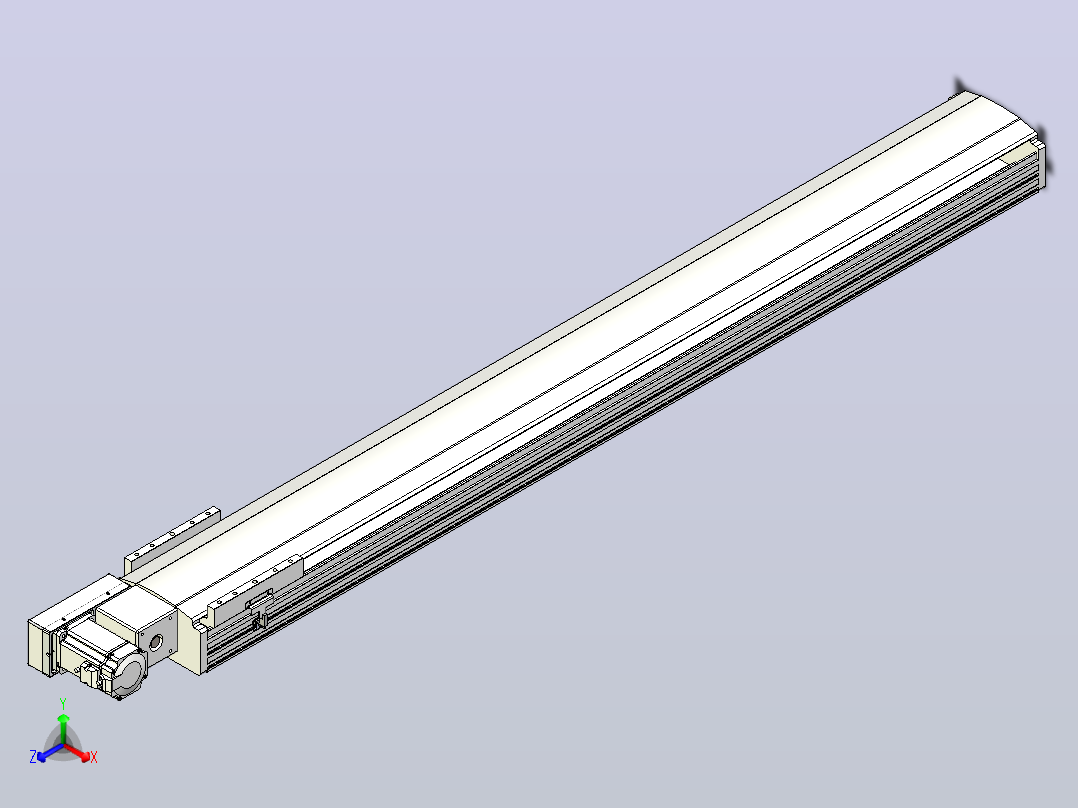 皮带直线轴半封闭可选导轨TPA-HNB-202D-140-L1550-ML-C-P75-N3主视图