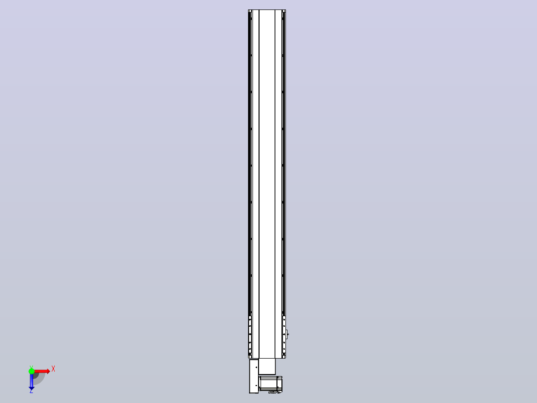 皮带直线轴半封闭可选导轨TPA-HNB-202D-140-L1550-ML-C-P75-N3俯视图