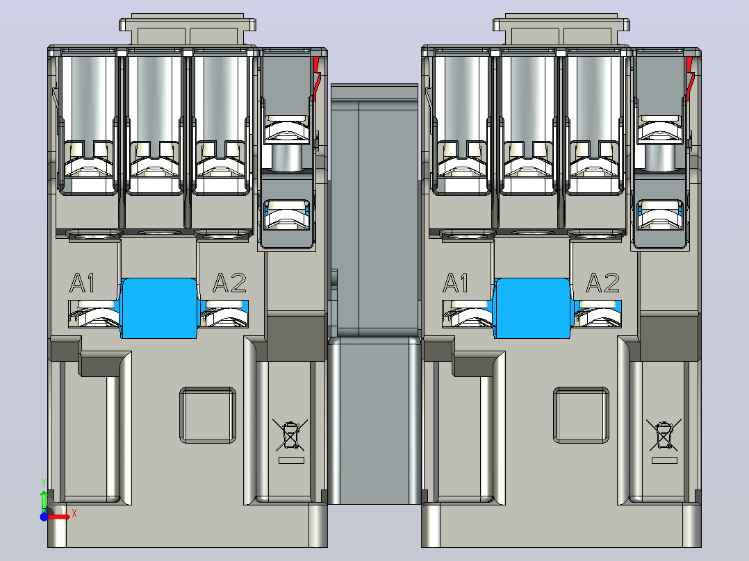NXC-06_N～16_N交流接触器三维模型202204 (1)前视图