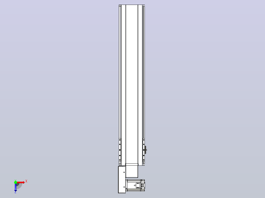 皮带直线轴半封闭可选导轨TPA-HNB-175D-140-L800-ML-Y-P75-N3俯视图