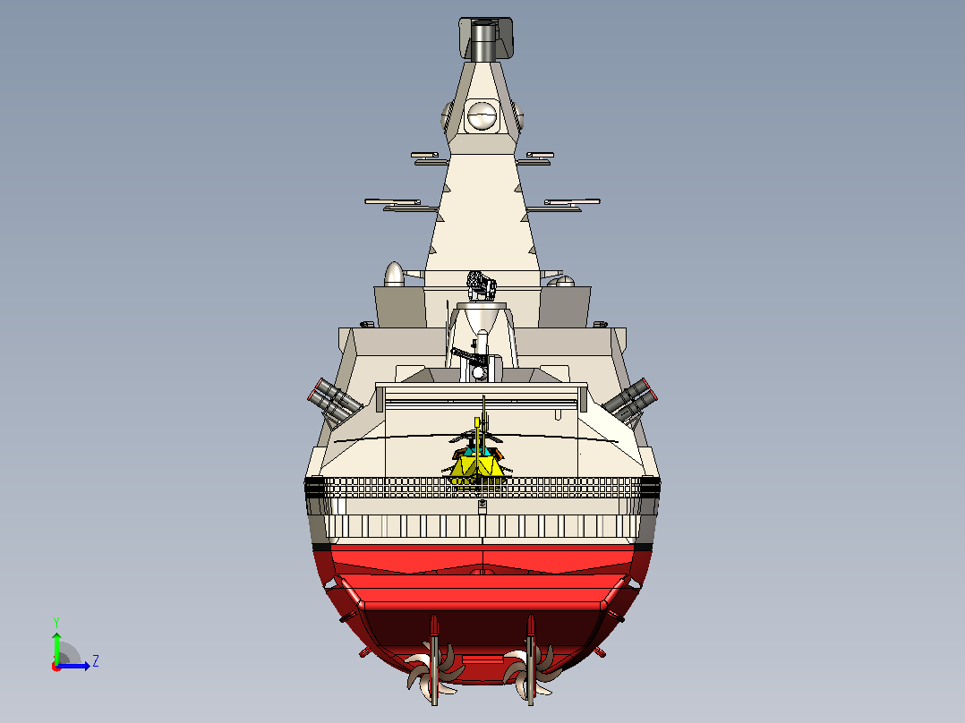隐身驱逐舰CATIA V5 r21模型左视图
