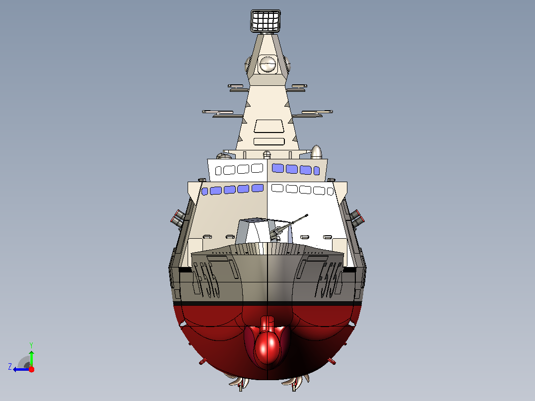 隐身驱逐舰CATIA V5 r21模型右视图