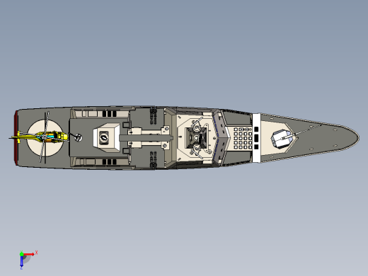 隐身驱逐舰CATIA V5 r21模型俯视缩略图