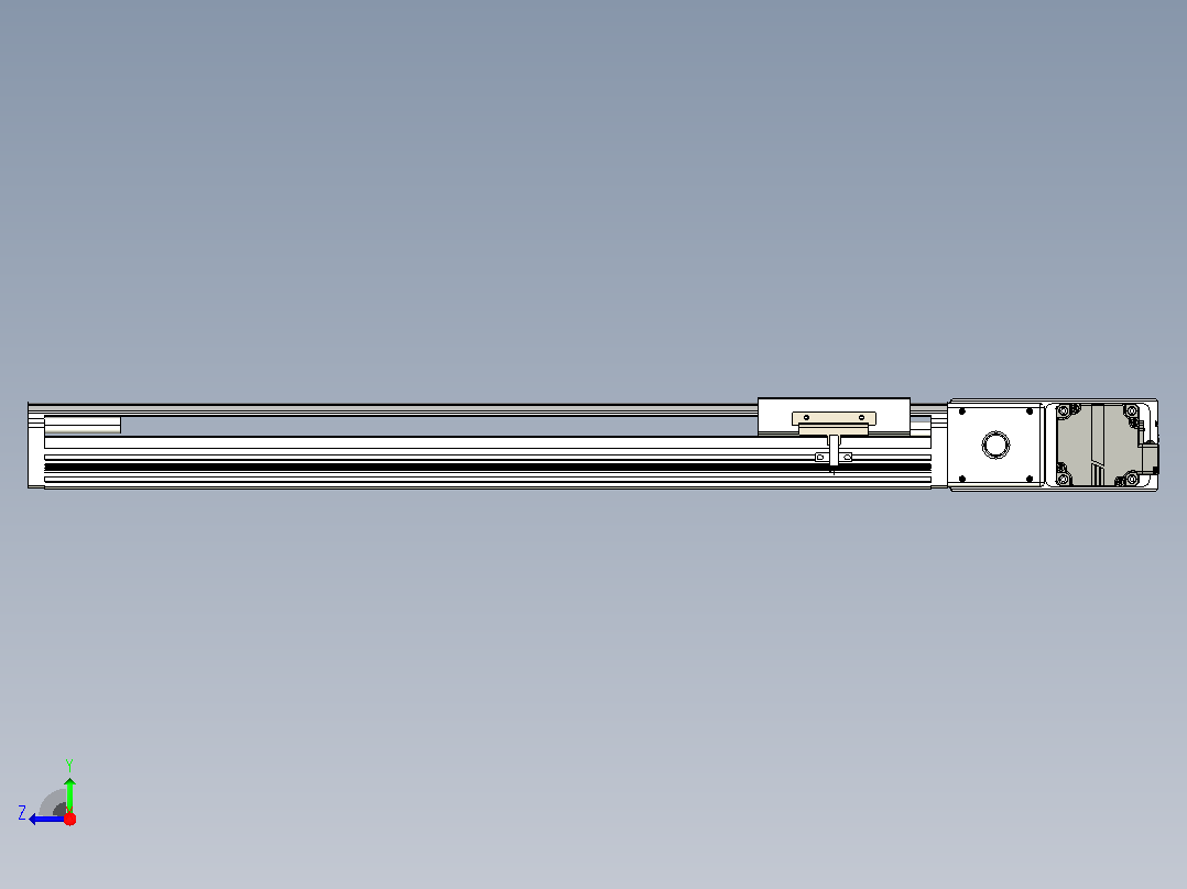 皮带直线轴半封闭可选导轨TPA-HNB-105D-90-L450-MR-C-P20-N3右视图