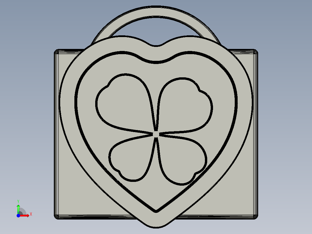 四叶草吊坠前视图