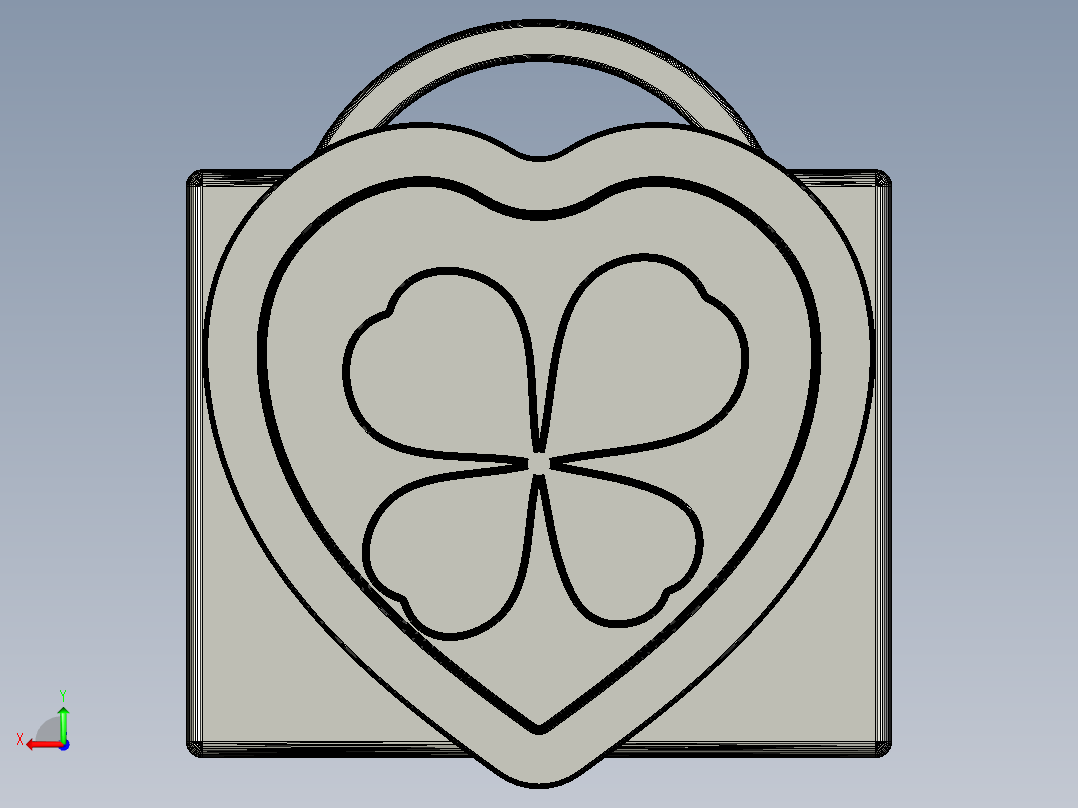 四叶草吊坠后视图