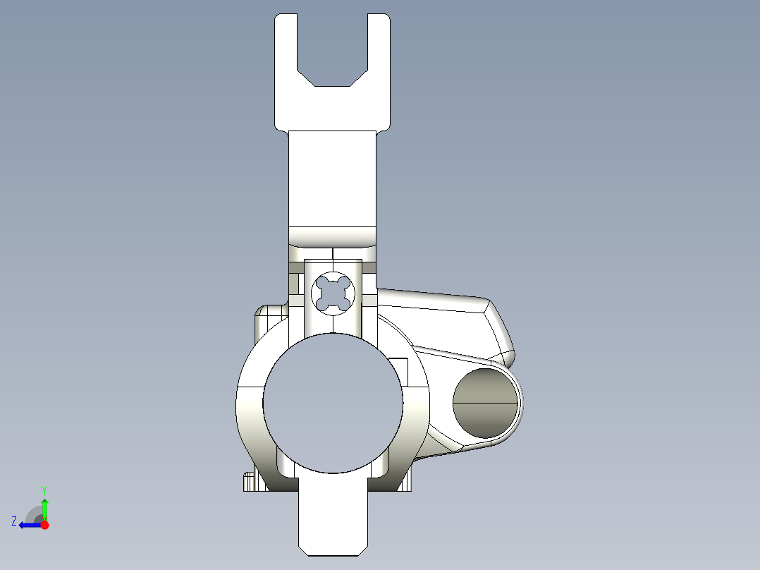 上机匣3d模型右视图
