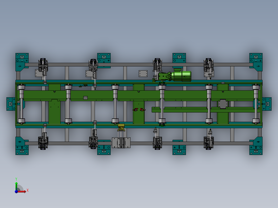 轿车车身焊接工装3D图纸前视图