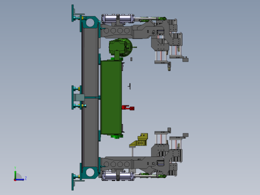 轿车车身焊接工装3D图纸左视缩略图