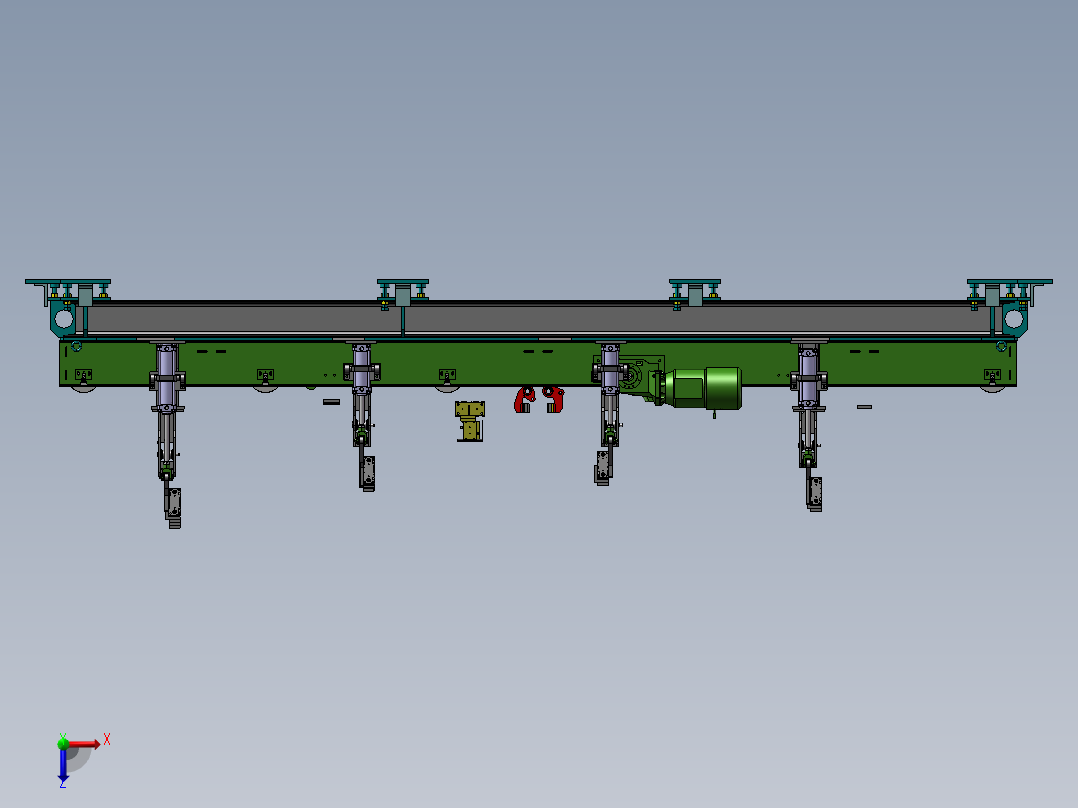 轿车车身焊接工装3D图纸俯视图