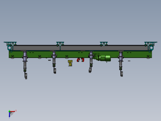 轿车车身焊接工装3D图纸俯视缩略图