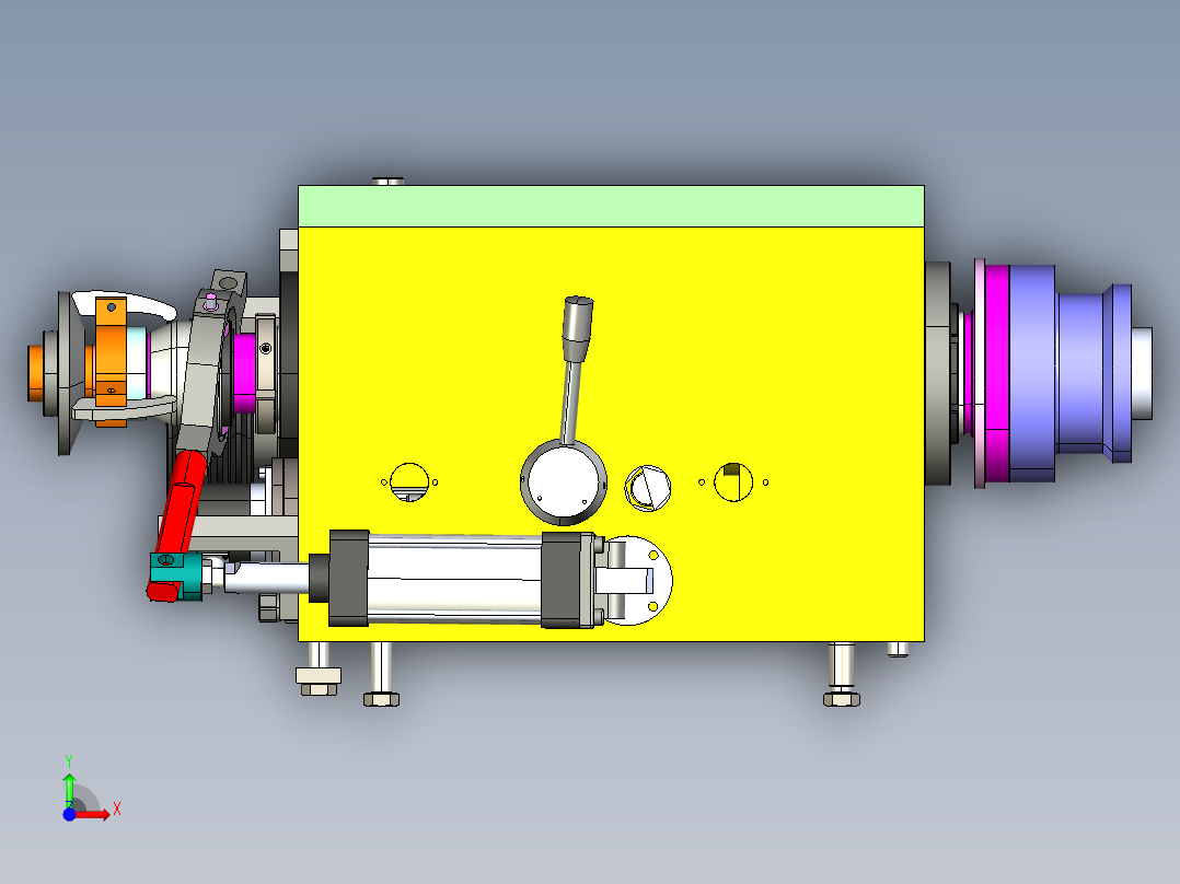 气动夹头装配总成前视图