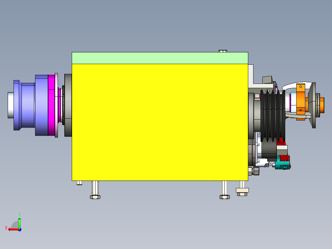 气动夹头装配总成后视图