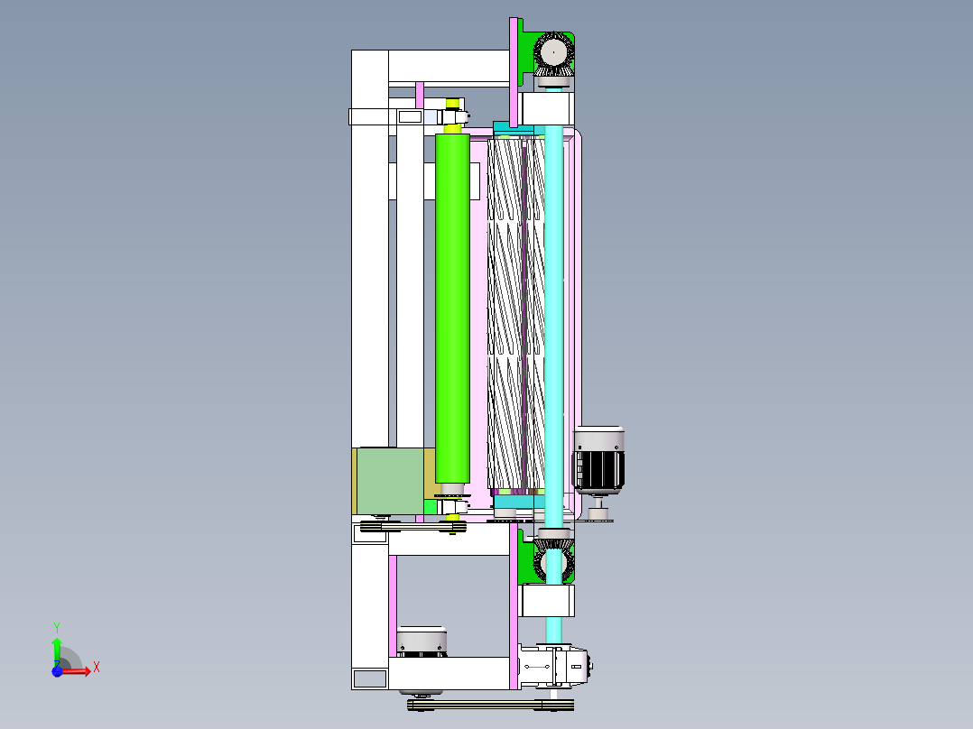 木材找圆旋切一体机前视图