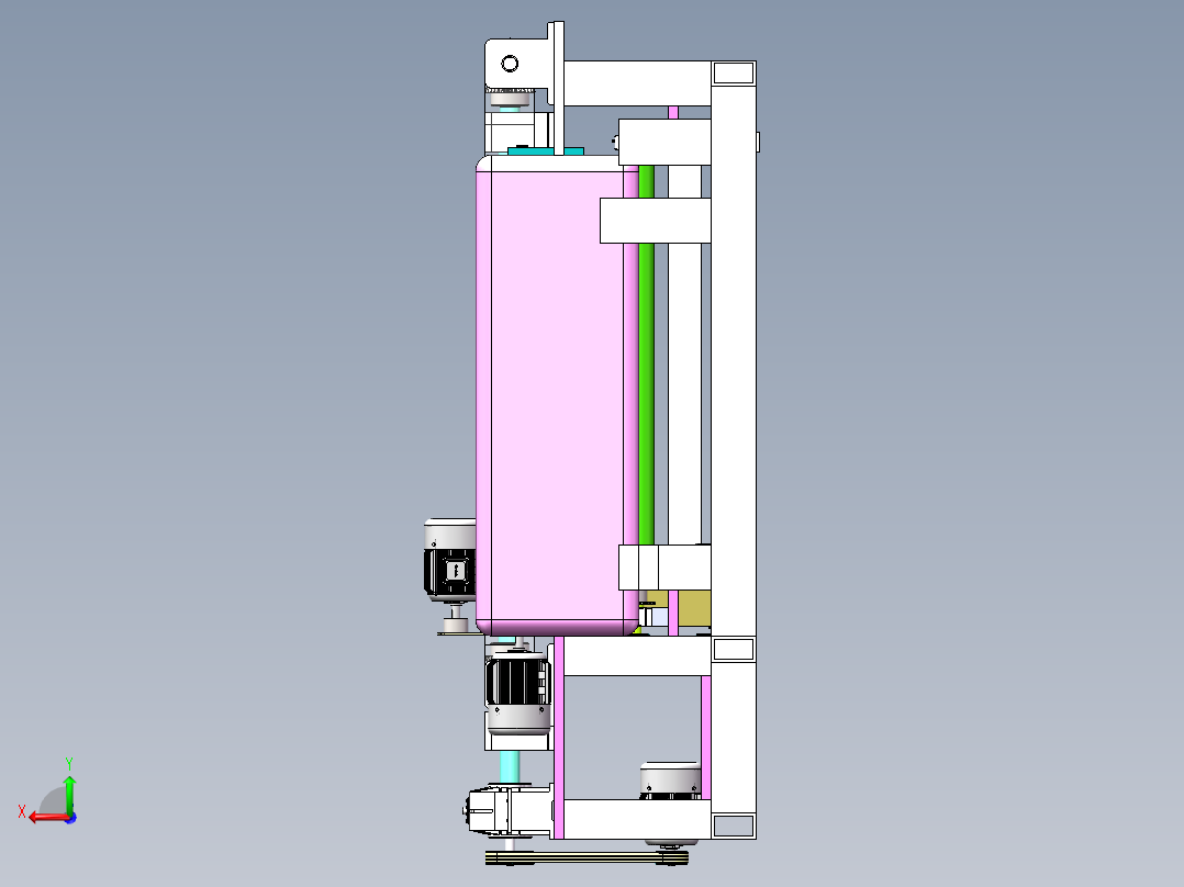 木材找圆旋切一体机后视图