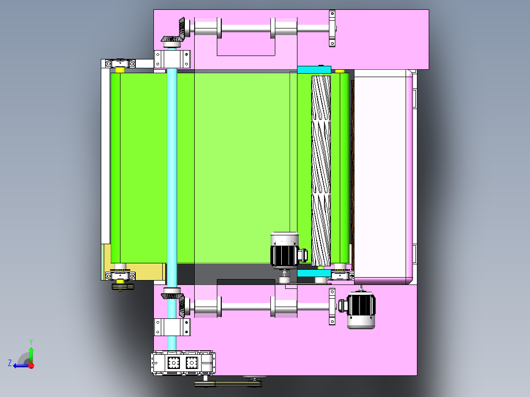 木材找圆旋切一体机右视图