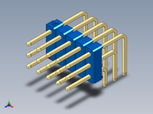 彩色公排针 100mil 2.54mm 系列-DS1022_blue_3x05p_100mil_TypeD_rev1.0