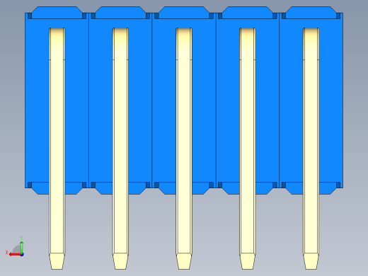 彩色公排针 100mil 2.54mm 系列-DS1022_blue_3x05p_100mil_TypeD_rev1.0后视缩略图