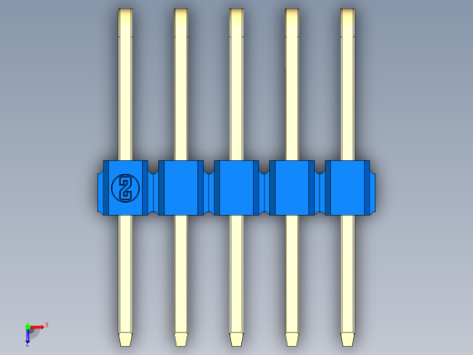 彩色公排针 100mil 2.54mm 系列-DS1022_blue_3x05p_100mil_TypeD_rev1.0俯视缩略图