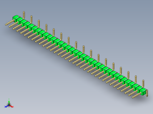 彩色公排针 100mil 2.54mm 系列-DS1022_green_35p_100mil_Type_SMT_R2_rev1.0
