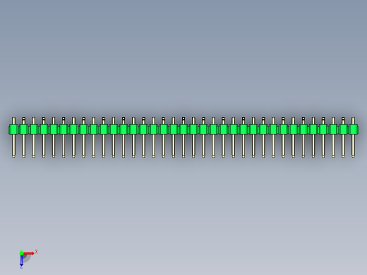 彩色公排针 100mil 2.54mm 系列-DS1022_green_35p_100mil_Type_SMT_R2_rev1.0俯视缩略图