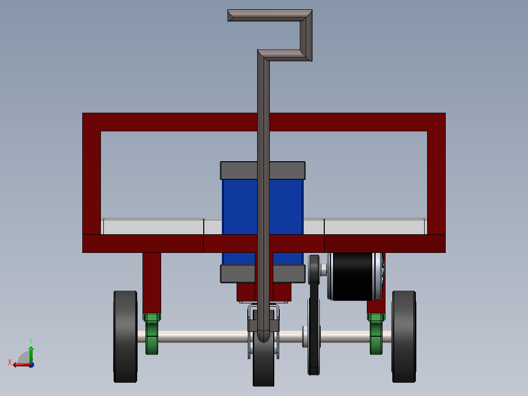 载重80公斤的电动小车后视图