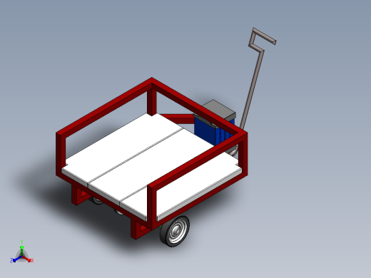 载重80公斤的电动小车正等轴测缩略图